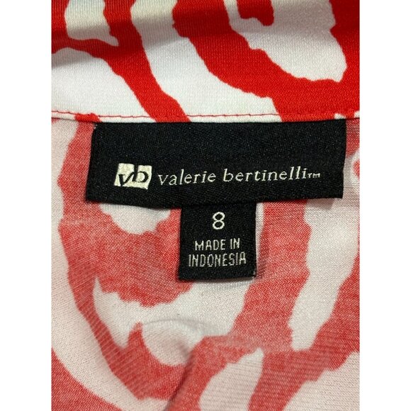 Valerie Bertinelli Red & White Animal Print Dress Size 8 Polyester Spandex - Picture 4 of 11